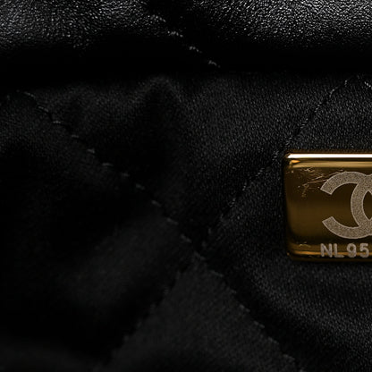 Shiny Calfskin Quilted Small Chanel 22 Black