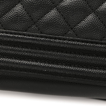 Caviar Quilted Small Boy Flap Black