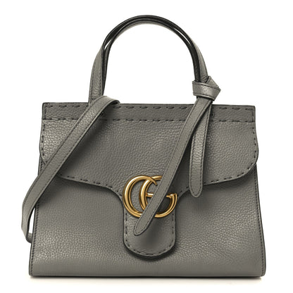 Cellarius Calfskin Mini GG Marmont Top Handle Bag Deep Grey