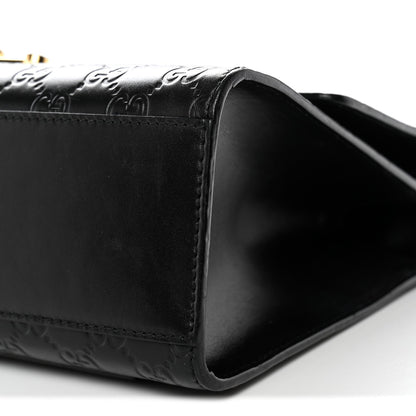Guccissima Medium Padlock Shoulder Bag Black