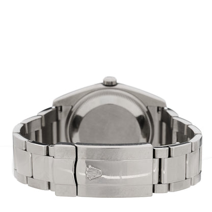 Stainless Steel 18K White Gold Diamond 34mm Oyster Perpetual Date Watch White Roman 115234