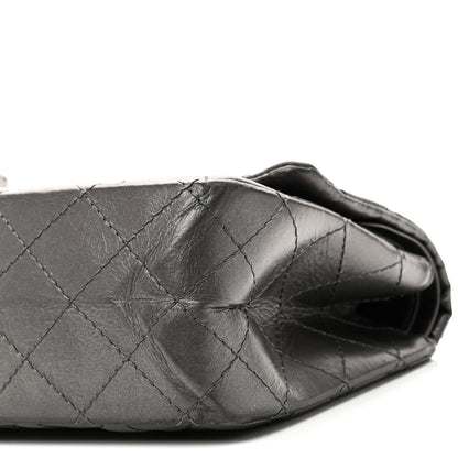 Metallic Aged Calfskin Quilted 2.55 Reissue 226 Flap Dark Grey