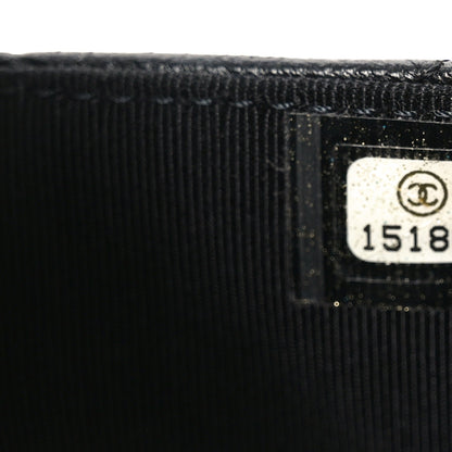 Lambskin Quilted Wallet On Chain WOC Black