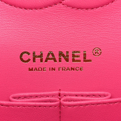 Caviar Quilted Medium Double Flap Dark Pink