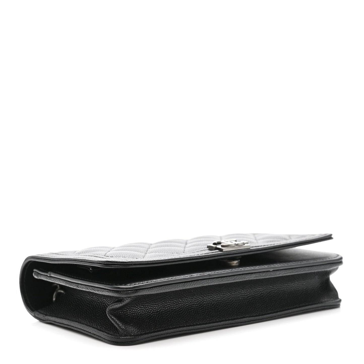 Caviar Quilted Boy Wallet On Chain WOC Black