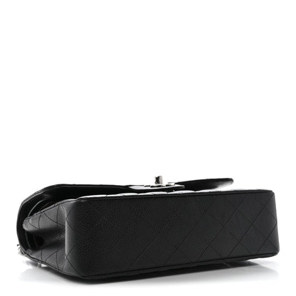 Caviar Quilted Small Double Flap Black