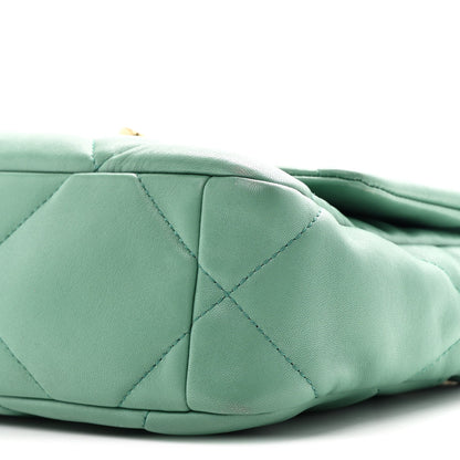 Lambskin Quilted Medium Chanel 19 Flap Green