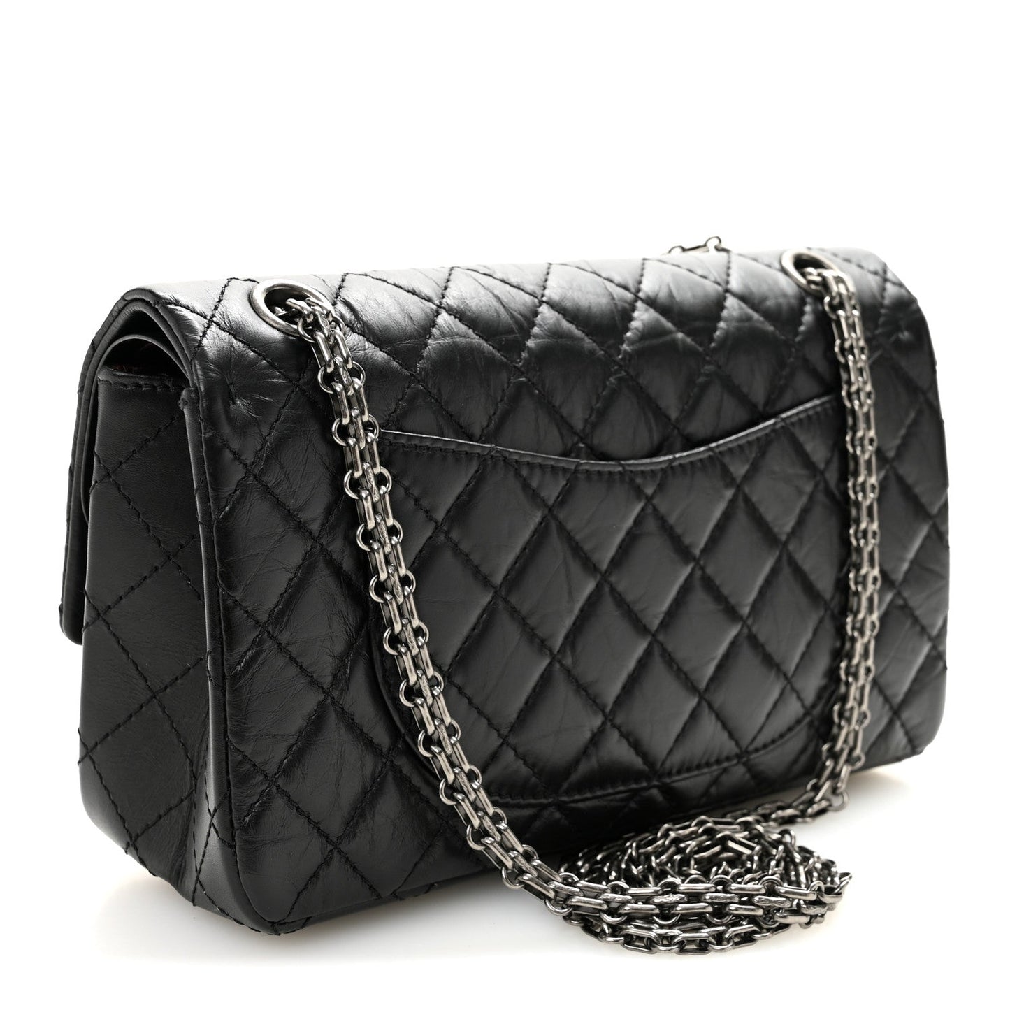 Aged Calfskin Quilted 2.55 Reissue 225 Flap Black
