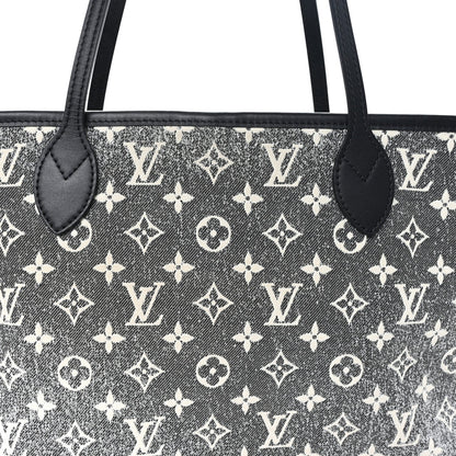 Denim Monogram Jacquard Neverfull MM Grey