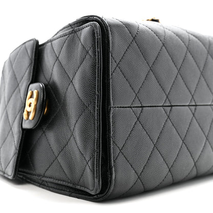 Caviar Quilted Small Chanel 25 Handbag Black