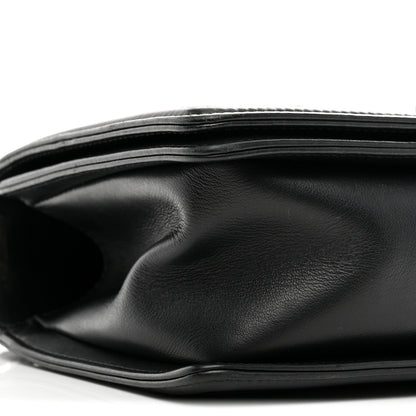 Calfskin Quilted Medium Boy Flap Black