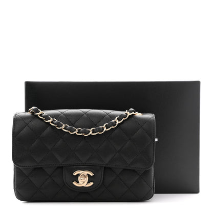 Caviar Quilted Mini Rectangular Flap Black