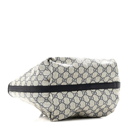 GG Supreme Monogram Denim Small Totissima Reversible Tote Beige Blue