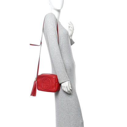 Pebbled Calfskin Small Soho Disco Bag Vibrant Red