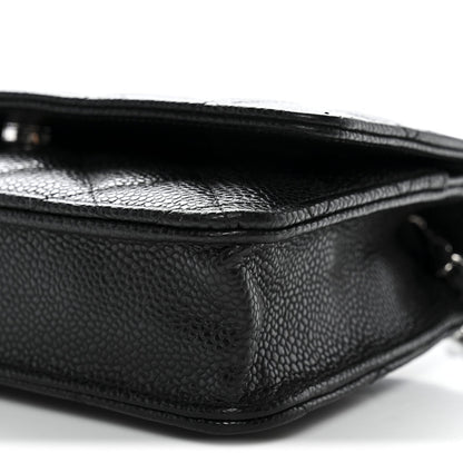 Caviar Quilted Wallet on Chain WOC Black