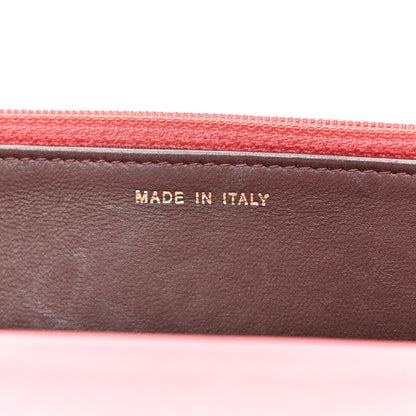 Lambskin Quilted Trendy CC Wallet On Chain WOC Bright Pink