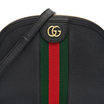 Calfskin GG Web Small Ophidia Dome Shoulder Bag Black