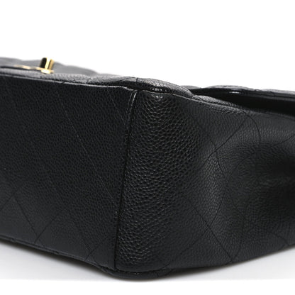 Caviar Quilted Maxi Double Flap Black