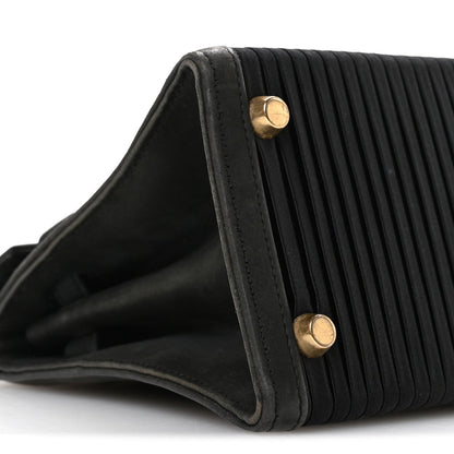 Silk Veau Doblis Pleated Mini Kelly Sellier 20 Black