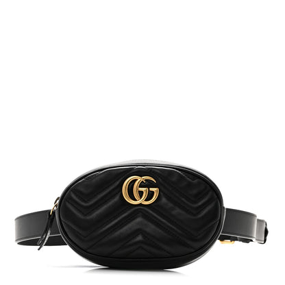 Calfskin Matelasse GG Marmont Belt Bag 85 34 Black