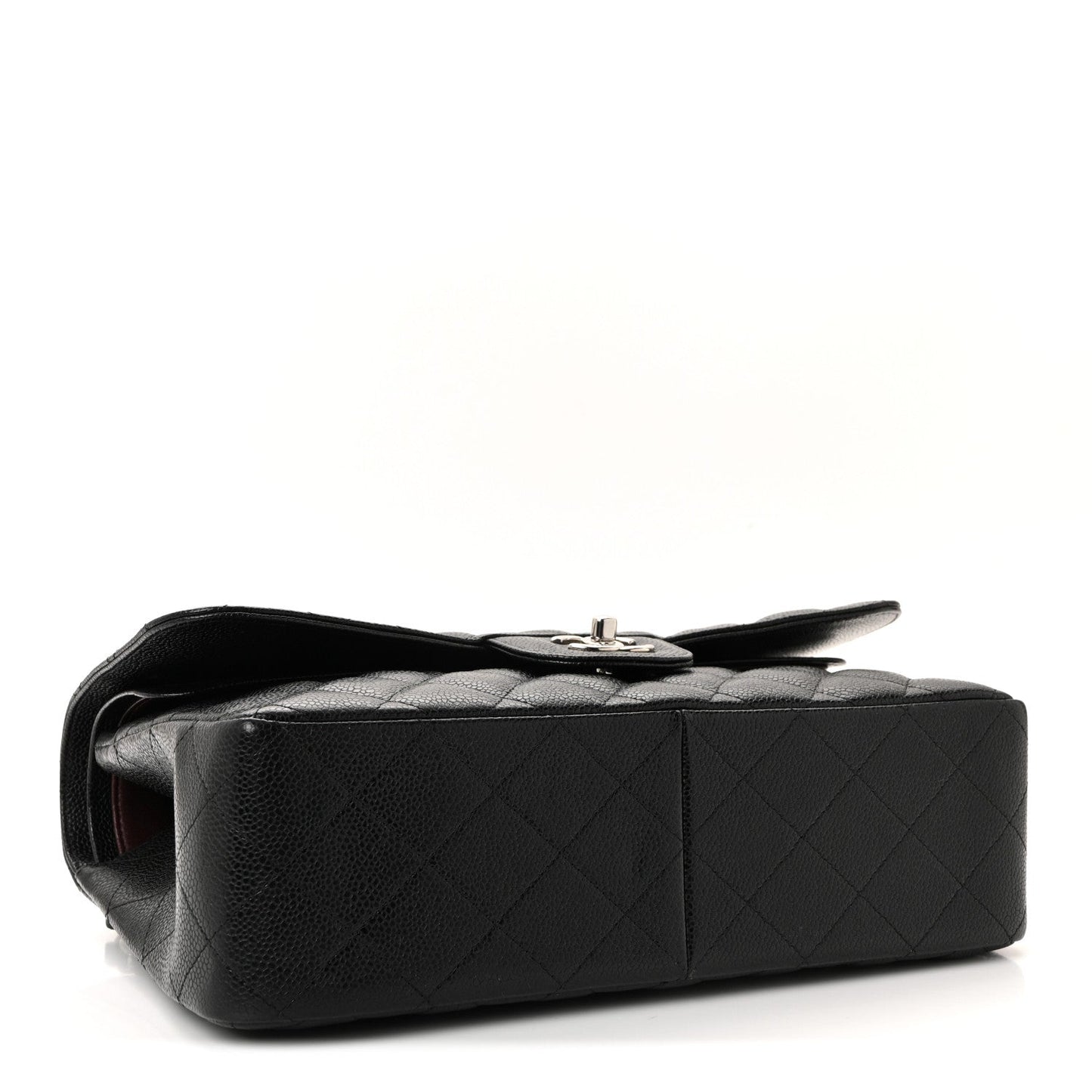Caviar Quilted Jumbo Double Flap Black