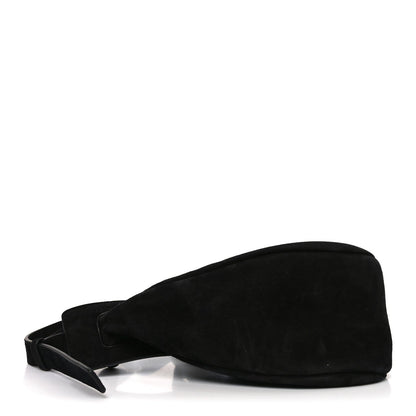 Suede Small Slouchy Banana Bag Black