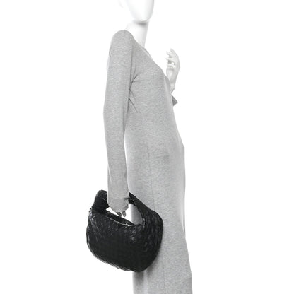 Nappa Intrecciato Teen Jodie Hobo Black