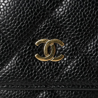 Caviar Quilted Wallet On Chain WOC Black