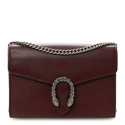 Dollar Calfskin Crystal Mini Dionysus Chain Wallet Vintage Bordeaux