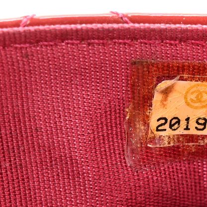 Patent Quilted Brilliant Wallet On Chain WOC Coral