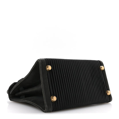 Silk Veau Doblis Pleated Mini Kelly Sellier 20 Black