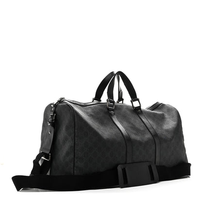 GG Supreme Monogram Medium Carry-On Duffle Bag Black Grey