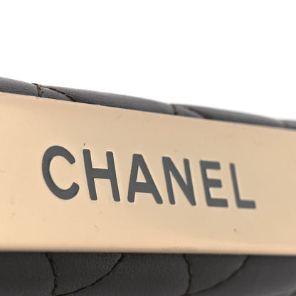 Lambskin Quilted Trendy CC Wallet On Chain WOC Dark Brown