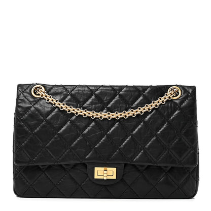 Aged Calfskin Quilted 2.55 Reissue 226 Flap Black