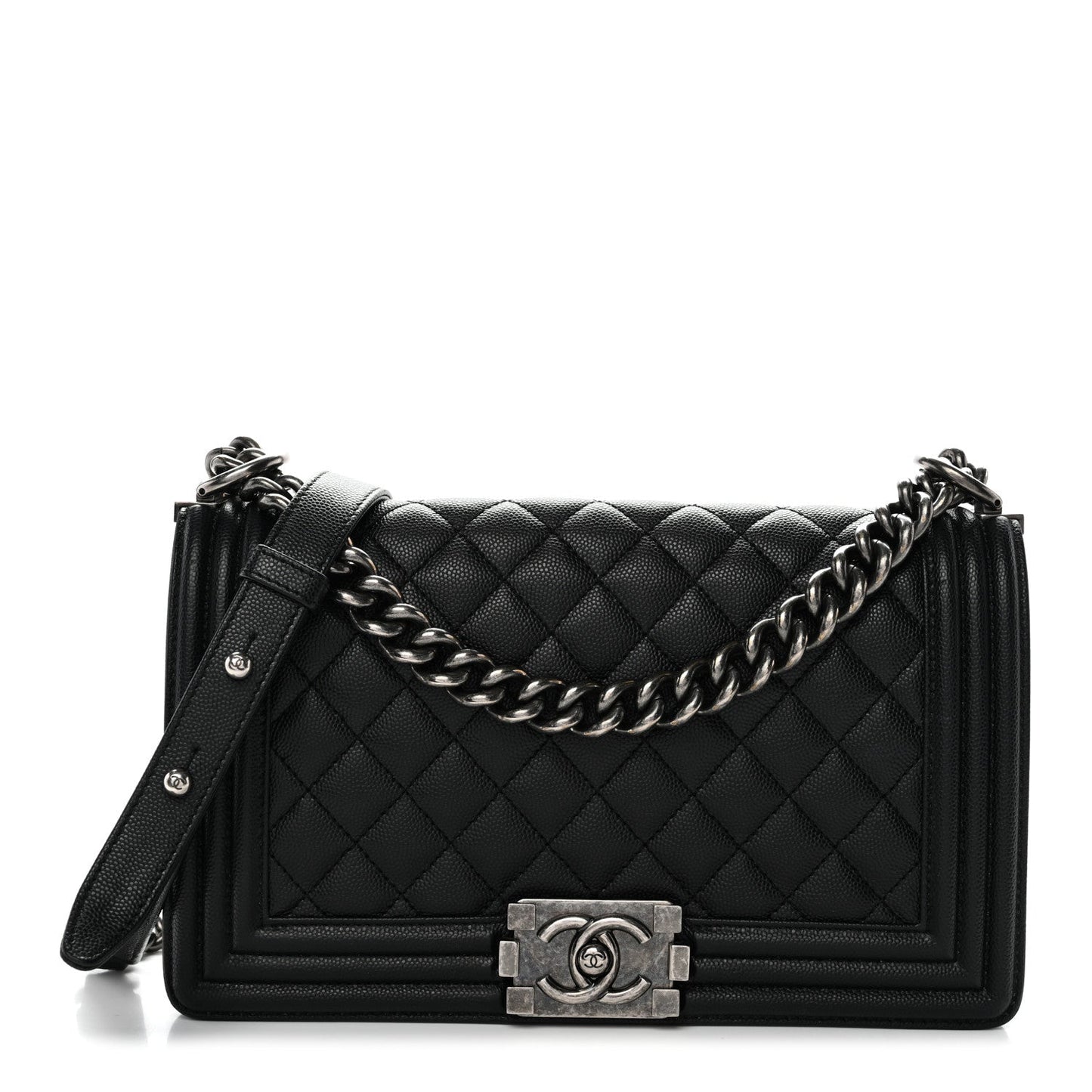 Caviar Quilted Medium Boy Flap Black