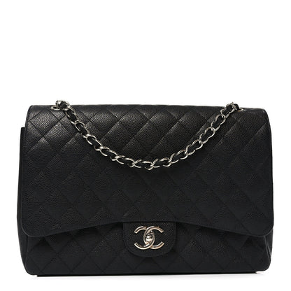 Caviar Quilted Maxi Double Flap Black