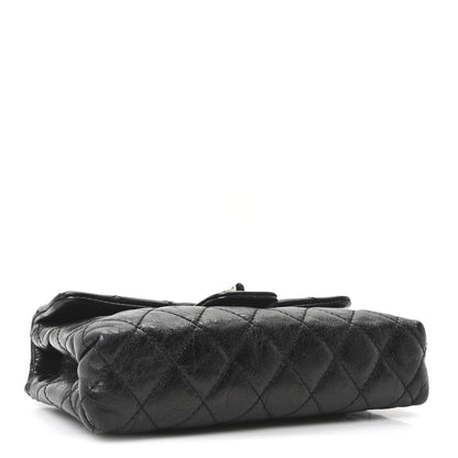 Glazed Calfskin Quilted 2.55 Reissue Flap Belt Bag Clutch 85 34 Black