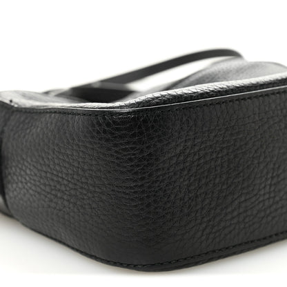 Pebbled Calfskin Studded Small Soho Disco Bag Black