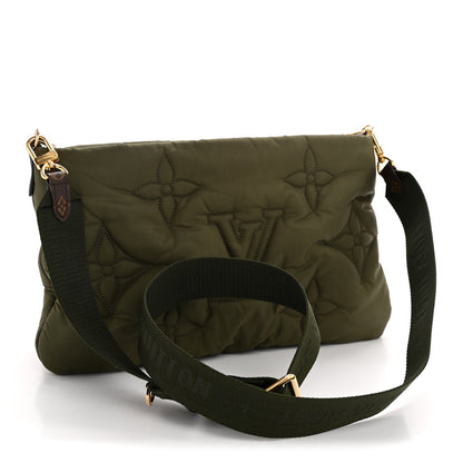Econyl Monogram Pillow Maxi Multi Pochette Accessories Kaki Beige