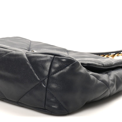 Lambskin Quilted Large Chanel 19 Flap Black