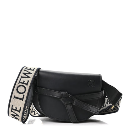 Calfskin Jacquard Mini Gate Dual Bag Black