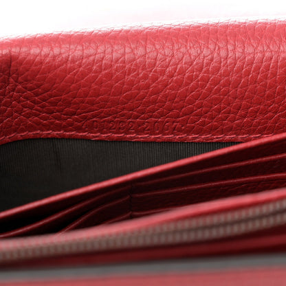 Calfskin GG Marmont Chain Wallet Vulcanic Red