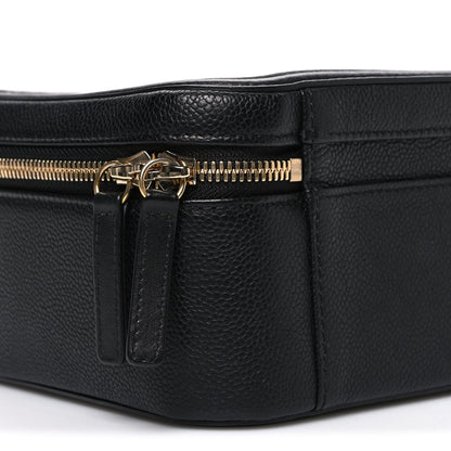 Caviar Quilted Large CC Filigree Vanity Case Black