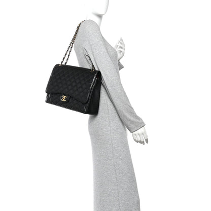 Caviar Quilted Maxi Double Flap Black