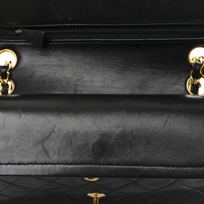 Lambskin Quilted Small Double Flap Black