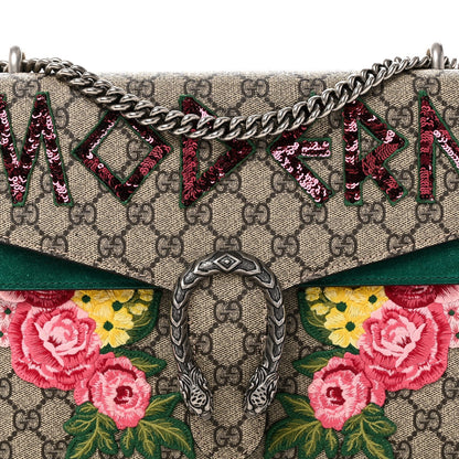 GG Supreme Monogram Embroidered Medium Dionysus Shoulder Bag Emerald