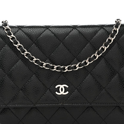 Caviar Quilted Wallet On Chain WOC Black