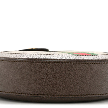 GG Supreme Monogram Web Mini Ophidia Round Shoulder Bag Brown
