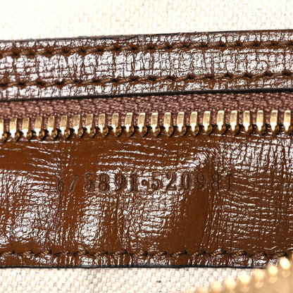 GG Supreme Monogram Azalea Calfskin Retro Interlocking G Messenger Shoulder Bag Beige Ebony Brown Sugar