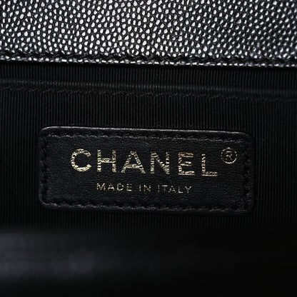 Caviar Quilted Medium Boy Flap Black